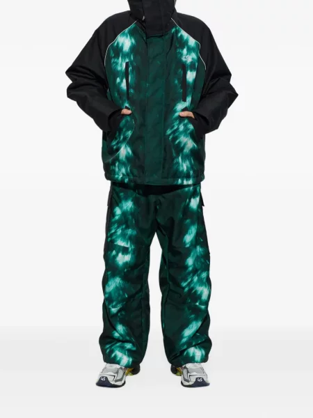 Pantaloni cargo Balenciaga cu legături verde