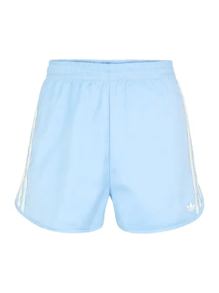 ADIDAS ORIGINALS Kelnės SATIN SHORTS RUFFLE pastelinė mėlyna balta