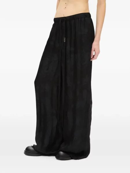 Σατέν παντελόνι Ann Demeulemeester paisley μαύρο
