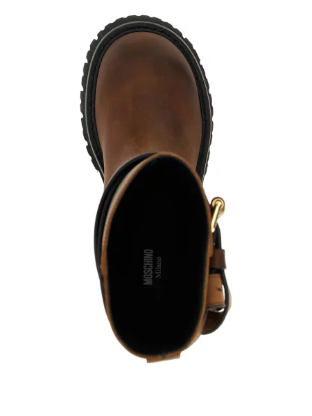 Botine Moschino din piele maro