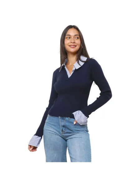 Pulover La Modeuse albastru
