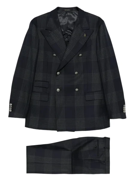 Costum Gabriele Pasini în carouri de costum albastru