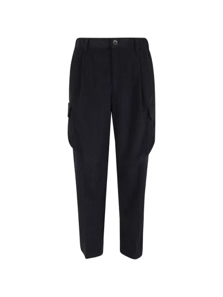 Pantaloni cargo Herno de catifea cord albastru