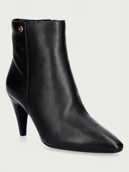 MICHAEL Michael Kors botine cu cui pentru femei din piele Daniela Heeled Bootie negru
