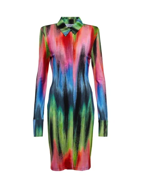 Rochie tip cămașă The Attico cu imagine de costum