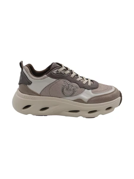 PINKO Tenisky PINKO 09 SNEAKER CALF LEATHER/GLITTER Scarpe slonová kost pink