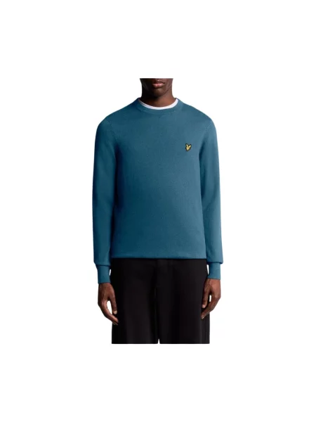 Sweter Lyle & Scott z wełny merino niebieski