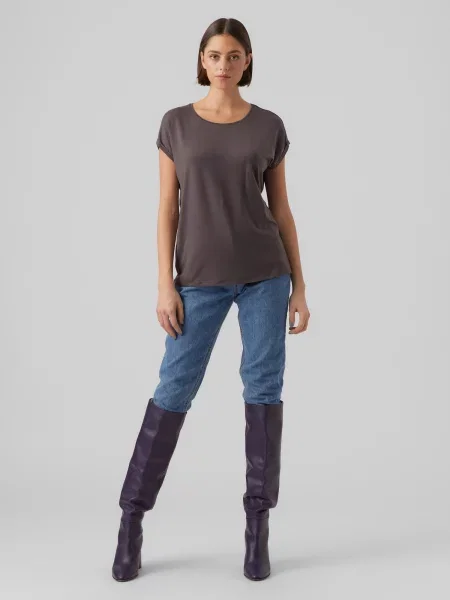 VERO MODA Majica AVA bazalt siva