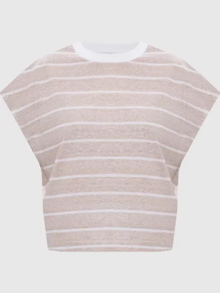 Топ Peserico в полоску бежевый