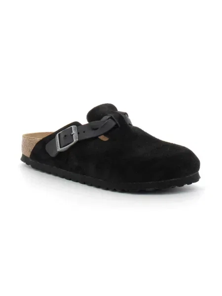 Klapki Birkenstock skórzane czarne