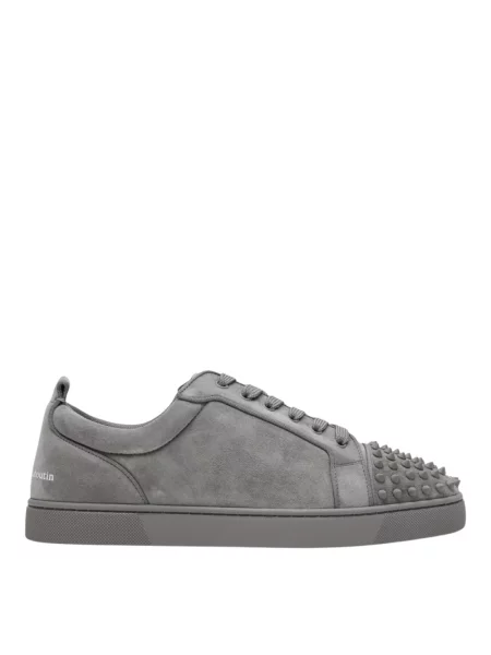 Sneakersy Christian Louboutin skórzane z ćwiekami szare