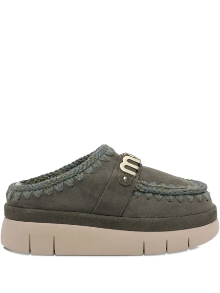 Papuci tip mules Mou verde