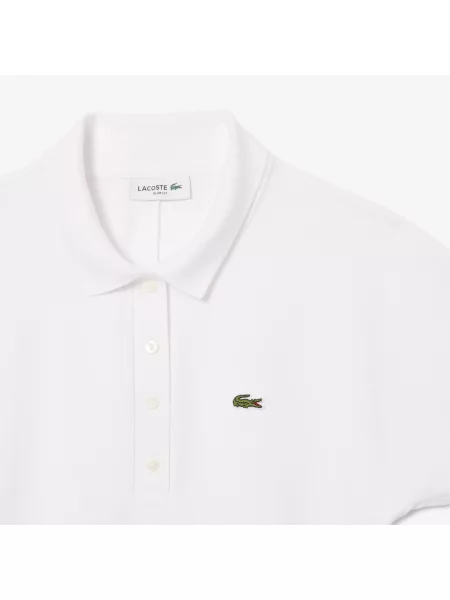 Lacoste Kadın Slim Fit Beyaz Polo biała