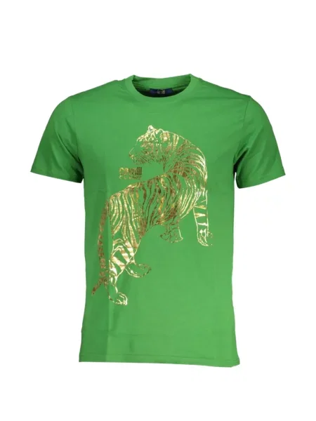 Tricou Cavalli Class cu imagine cu dungi de tigru verde