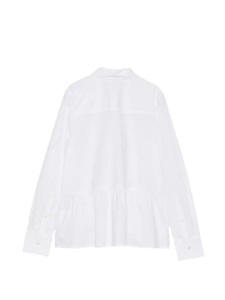 Риза Proenza Schouler White Label с перли поплин бяло