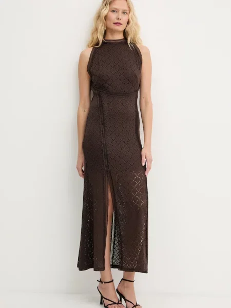 Guess sukienka NEW LIZA brązowa