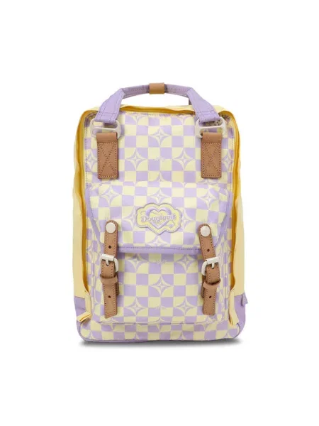 Клетчатый рюкзак Doughnut в уличном стиле бежевый