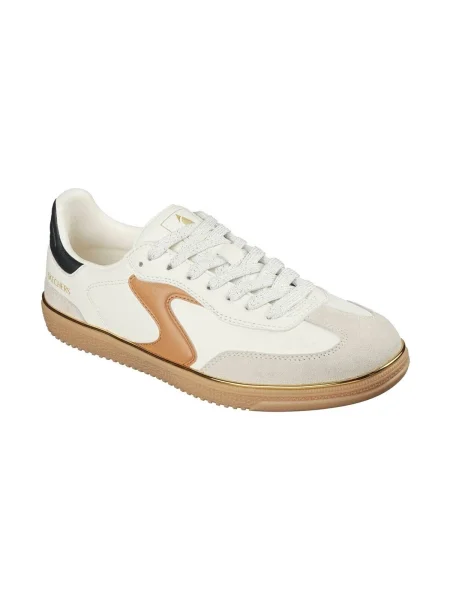 SKECHERS Rövid szárú sportcipők HOTSHOT LIVING LUXE dohánybarna / kő / fekete / természetes fehér