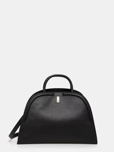 BOSS torebka skórzana czarny