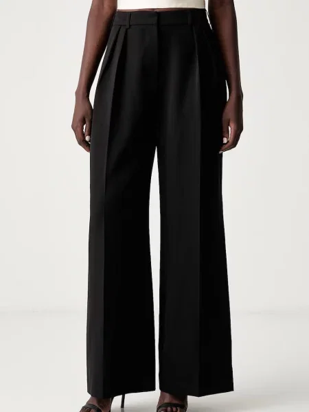 Le Privé pantaloni wide leg pentru femei VIOLA TROUSERS NOIR negru