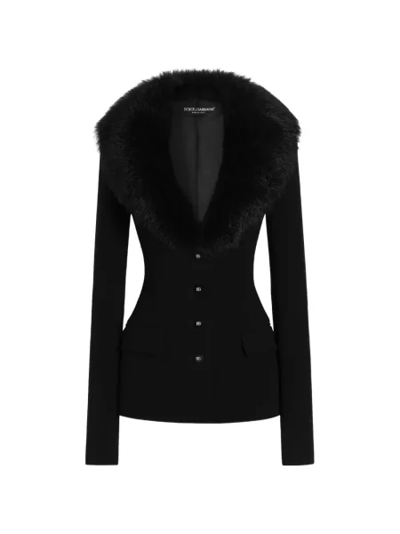 Geacă Dolce & Gabbana de lână negru