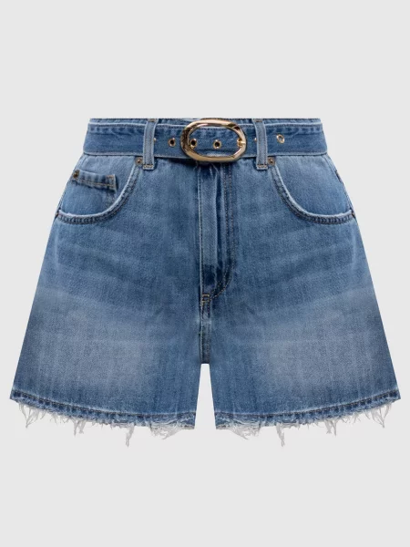 Джинсовые шорты Twinset с потертостями синие