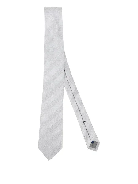 Cravată Errico Formicola cu model herringbone gri