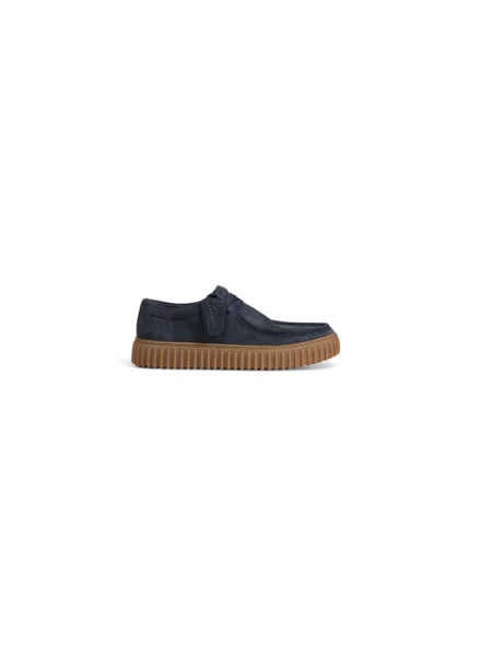 Półbuty Clarks sznurowane zamszowe niebieskie