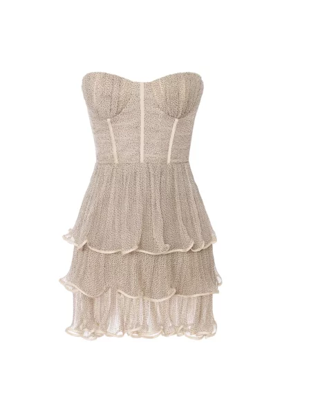 Sukienka mini Elisabetta Franchi beżowa