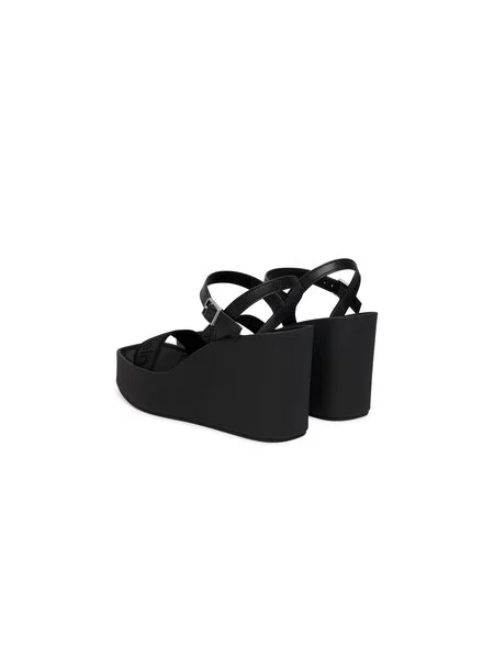 Basutės Calvin Klein Wedge 70 Sndl Webbing Lth juoda