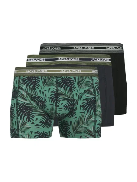 JACK & JONES Boksarice JACEZRA LEAVES zelena črna