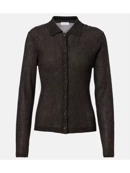 Top Brunello Cucinelli de lână maro