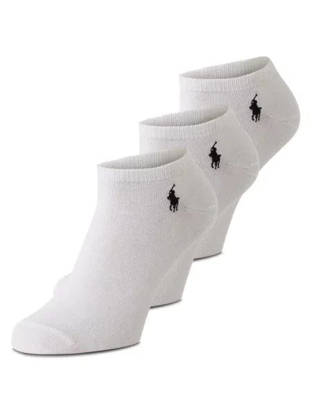 Polo Ralph Lauren skarpety do obuwia sportowego pakowane po 3 szt. Mężczyźni jednolity ONE SIZE biały