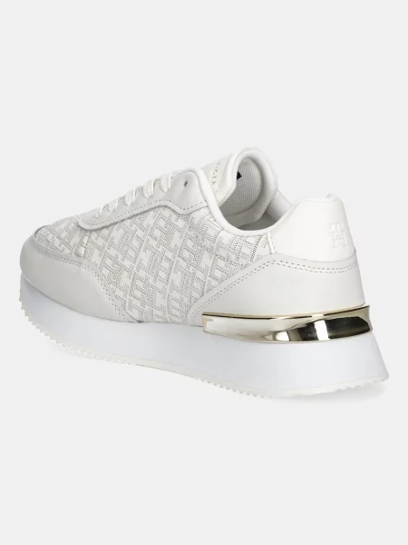 Kožené tenisky Tommy Hilfiger CHIC MONOGRAM RUNNER béžová