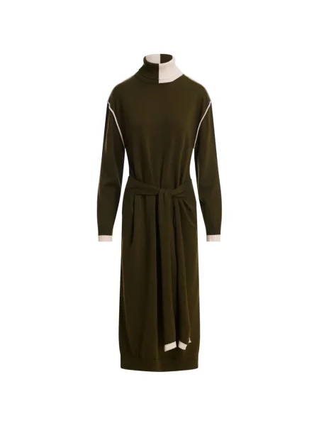 Rochie midi Essentiel Antwerp cu legături verde