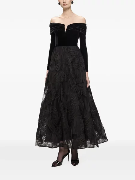 Rochie Nissa de catifea negru