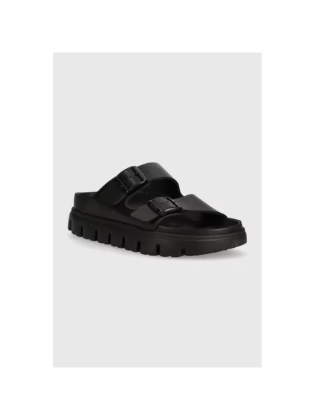 Klapki Birkenstock skórzane chunky czarne