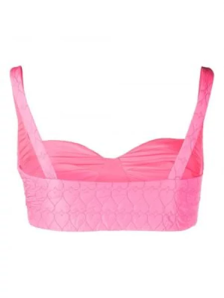 Raštuotas bralette tipo liemenėlė Marco Rambaldi su širdelėmis rožinė