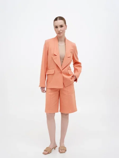 A LOT Шорти Персик Льон/бавовна