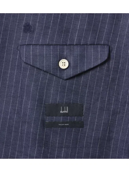 Laneni dvoredni blazer Dunhill modra