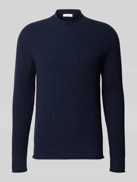Sweter z rękawami raglanowymi z mieszanki wełny Selected granatowy