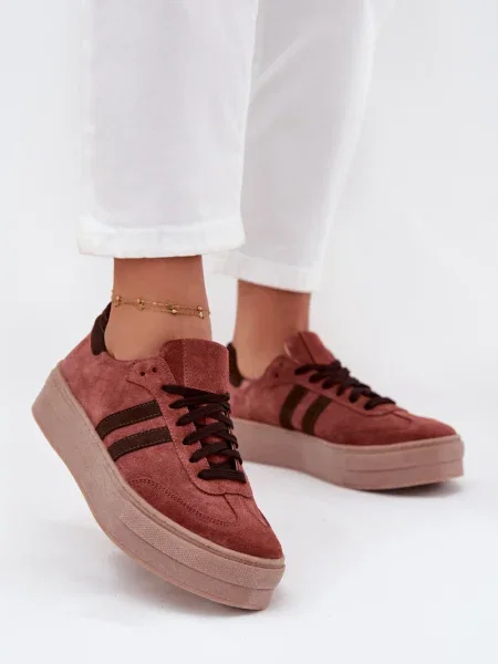 Кожени кецове Zazoo на платформе черно