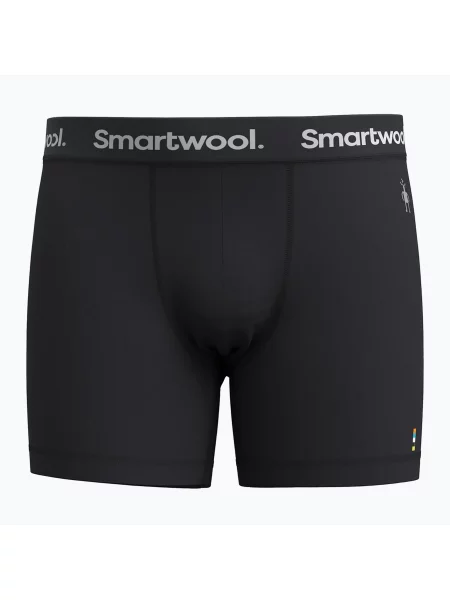Boxeri termici pentru bărbați Smartwool Everyday Merino Boxer Brief Boxed negru
