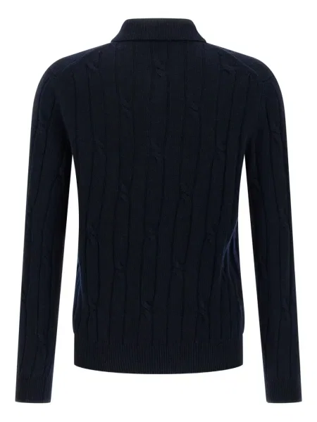 Tricou polo Zanone tricotate albastru