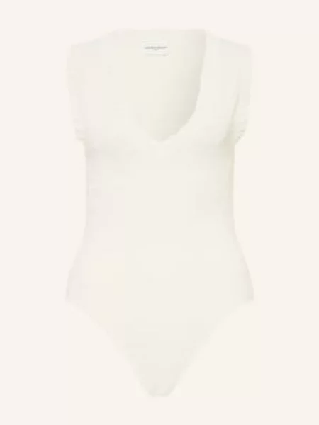 Claudie Pierlot Body Z Dzianiny Z Falbanami weiss