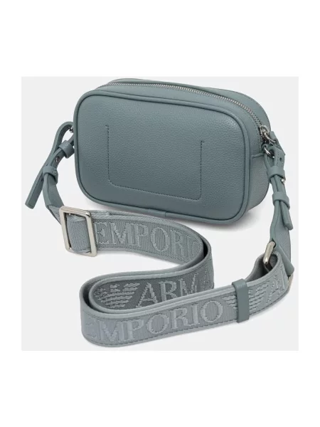 Torebka crossbody Emporio Armani skórzana niebieska
