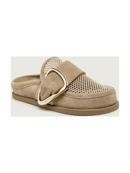 INUIKII Mules încălțăminte PATCHWORK | piele întoarsă bej