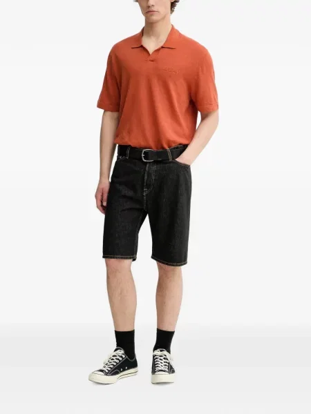 Tricou Les Deux cu broderie portocaliu