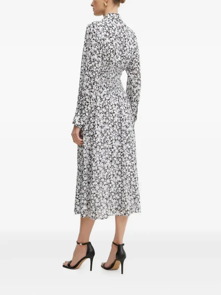 Kožené mini mini šaty Michael Michael Kors na ramínka bílé