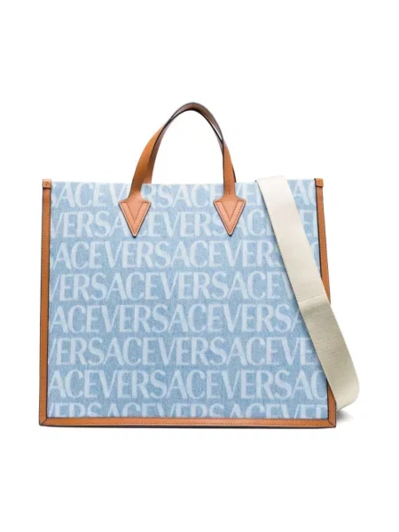Torba Versace z logo niebieska